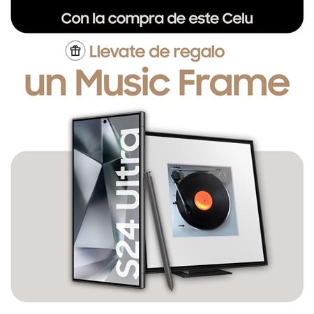Combo Celular Samsung Galaxy S24 Ultra 256/12GB Titanium Black + Samsung Music Frame HW-LS60D